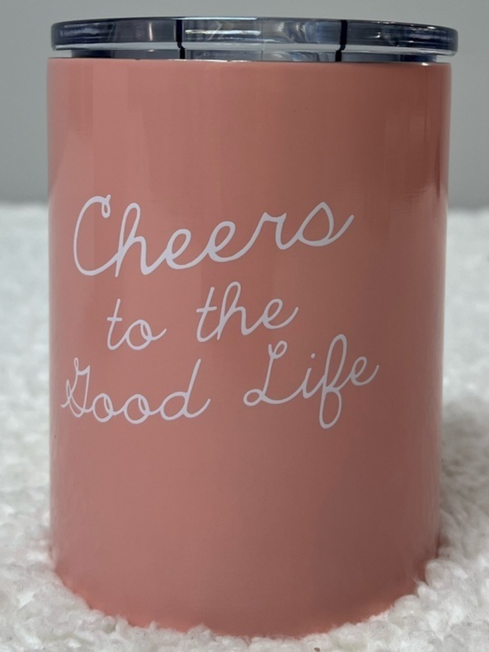 Slant "Cheers to the Good Life" 12 Oz. Pink Insulated Tumbler w/Gasket Seal Lid
